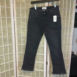 EVIDNT Hermosa Black Skinny Jeans Raw Hem Size 26